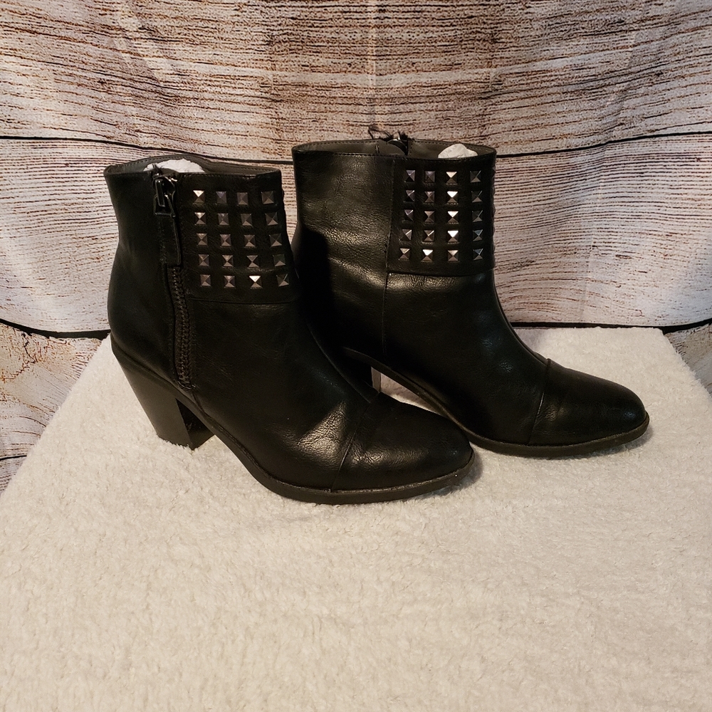 Black silver studded boots
